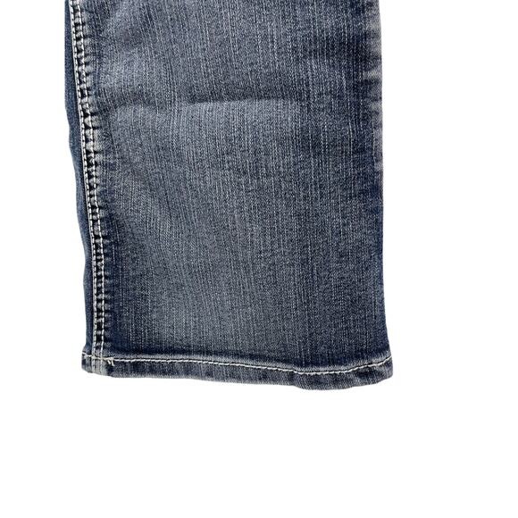 D'Mode Faded Dark Wash Blue Denim Flare Leg Jeans Junior's Size 11 - Picture 2 of 8